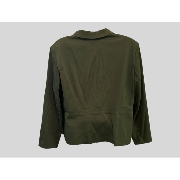 Studio 1940 Olive Green Women's Blazer Jacket With Four Pockets & Button - Picture 3 of 11